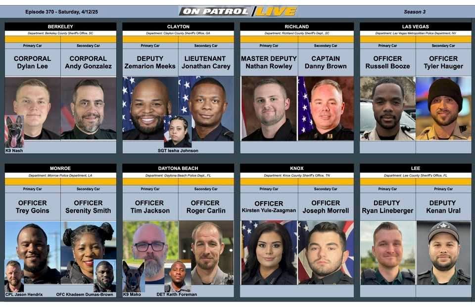 OfficialOPLive's tweet photo. #OnPatrolLive starts NOW, only on #REELZ &amp; #REELZPlus. Here is your lineup for tonight. #OPLive #OPNation https://t.co/nvABksOSTq