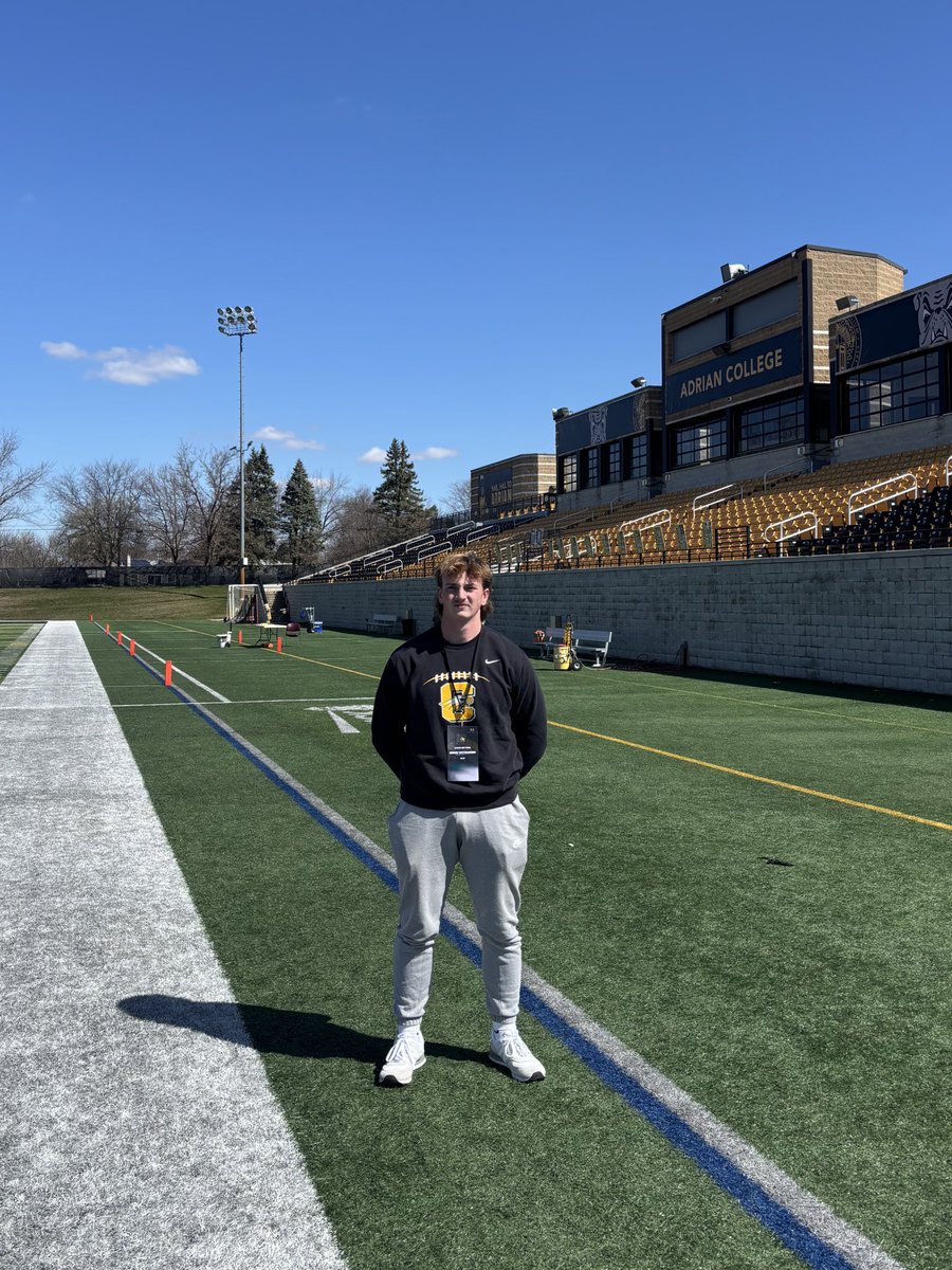 Brodi Ostrander (@brodi_ostrander) on Twitter photo Thank you <a href="/ReimSean/">Sean Reim</a> for having me at <a href="/AdrianCollegeFB/">Adrian College Football</a> for Junior Day! Had a great time talking to coaches and getting a tour of the athletic facilities! <a href="/Coach_Palka/">Joe Palka</a> <a href="/Coach_Ty_Palka/">Tyler Palka</a> <a href="/JebPalka/">Jeb Palka</a> <a href="/CoachKnollman/">Alex Knollman</a> <a href="/SeslarCole/">Cole Seslar</a> <a href="/CHS_EaglesFB/">Clay Eagles Football</a> <a href="/ClayCoachO/">Dave Ostrander</a> <a href="/CoachSibb/">Tyler Sibbersen</a> Thank you <a href="/ReimSean/">Sean Reim</a> for having me at <a href="/AdrianCollegeFB/">Adrian College Football</a> for Junior Day! Had a great time talking to coaches and getting a tour of the athletic facilities! <a href="/Coach_Palka/">Joe Palka</a> <a href="/Coach_Ty_Palka/">Tyler Palka</a> <a href="/JebPalka/">Jeb Palka</a> <a href="/CoachKnollman/">Alex Knollman</a> <a href="/SeslarCole/">Cole Seslar</a> <a href="/CHS_EaglesFB/">Clay Eagles Football</a> <a href="/ClayCoachO/">Dave Ostrander</a> <a href="/CoachSibb/">Tyler Sibbersen</a>
