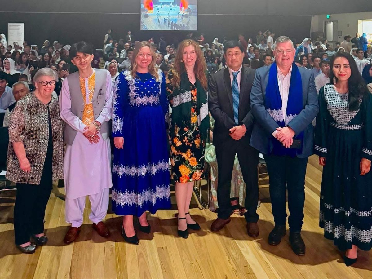 sitarah_m's tweet image. A joyful evening filled with music, dance and heartfelt celebrations of Nowruz and Eid with the Australian Hazara community of Geelong, Victoria, joined by our local members of parliament, wearing traditional Hazaragi dress and scarves.