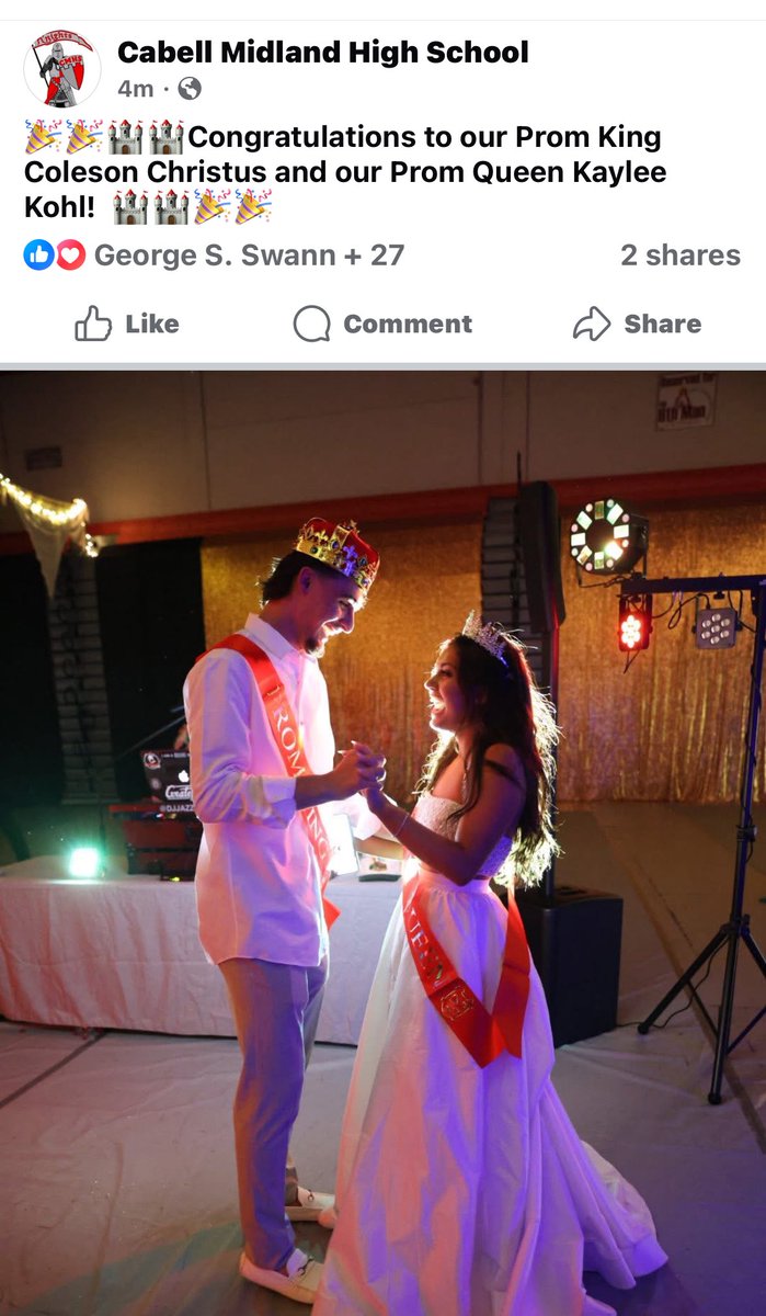 Cabell Midland Boys Basketball (@cmhshoops) on Twitter photo Congrats to our guy <a href="/ColesonC2/">Coleson Christus</a> and his date Kaylee on winning Prom King and Queen tonight! Congrats to our guy <a href="/ColesonC2/">Coleson Christus</a> and his date Kaylee on winning Prom King and Queen tonight!