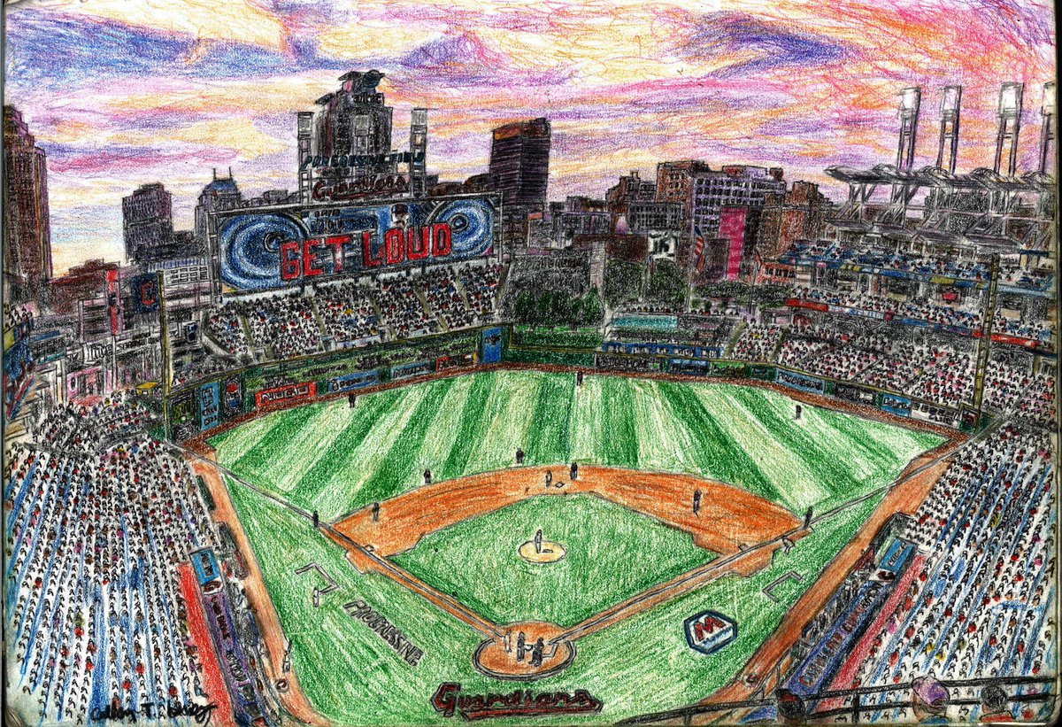 CallenHuey's tweet photo. Hey, #Guardians fans!!  Prints of my #sketch of #ProgressiveField are available at my #Etsy shop.  LINK IN MY BIO.

#guardsball #cleveland #ClevelandOhio #guardswin #Royals @CleGuardians @MelanieLynneN https://t.co/j9uwqxslnQ