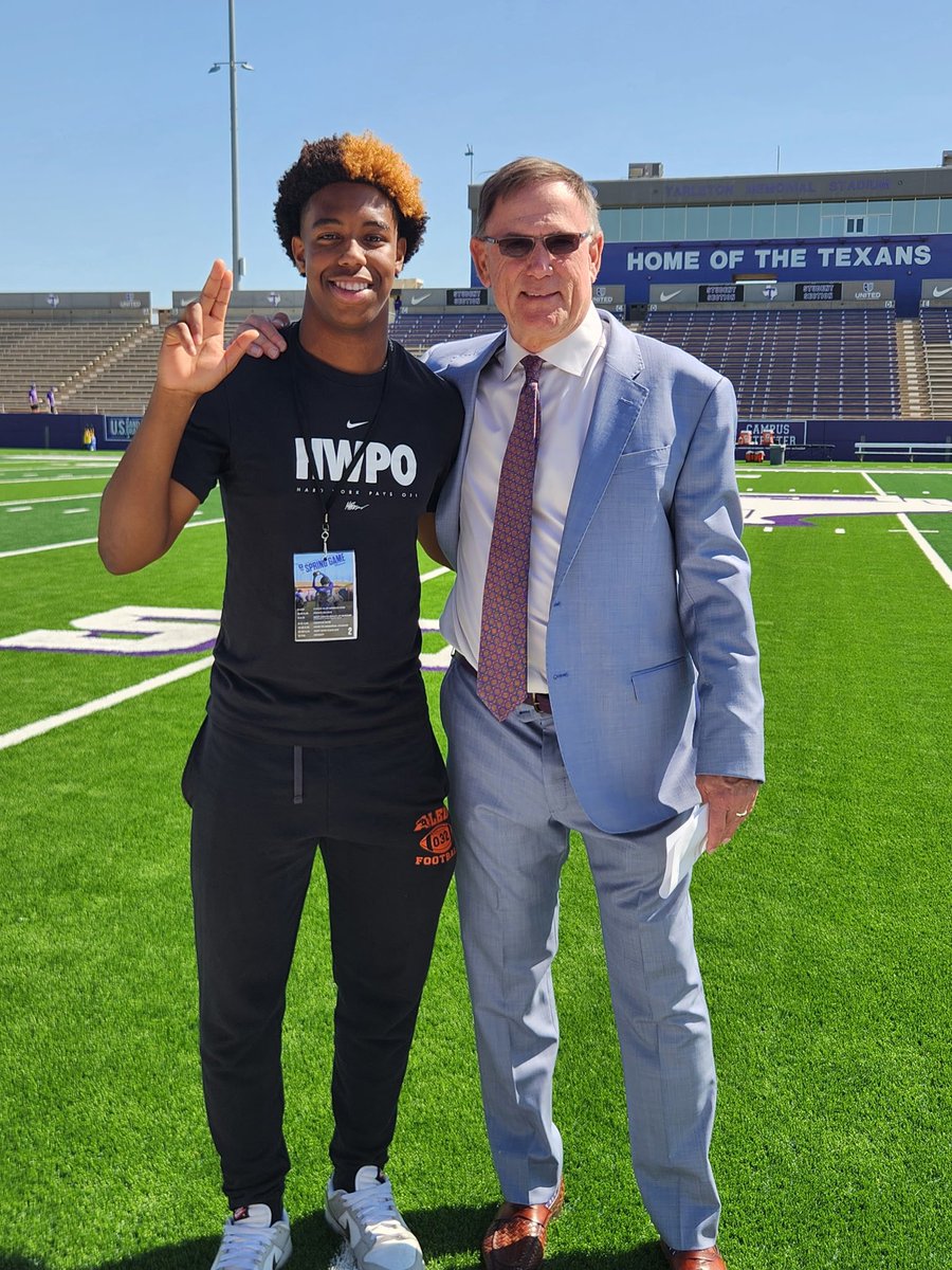 LamelSwanson's tweet image. I had an amazing time meeting coach and watching @TarletonFB Spring Game! @CoachDJWagner @jordan_montes11 @TarletonSports @ocrobbyjones @CBartlettTSU @RecruitAledo @dctf @TXTopTalent