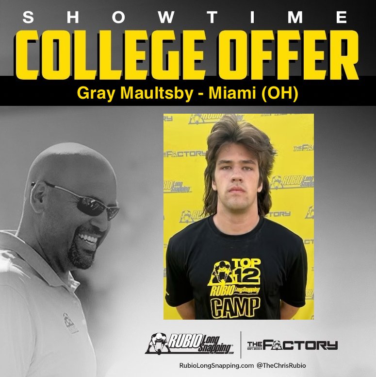 SHOWTIME!!!

Rubio Long Snapper &amp; TOP 12 Camp Invitee Gray Maultsby (NC, 2025) has picked up an offer to….

rubiolongsnapping.com/player-ranking…

#RubioFamily | #ToeTheLine