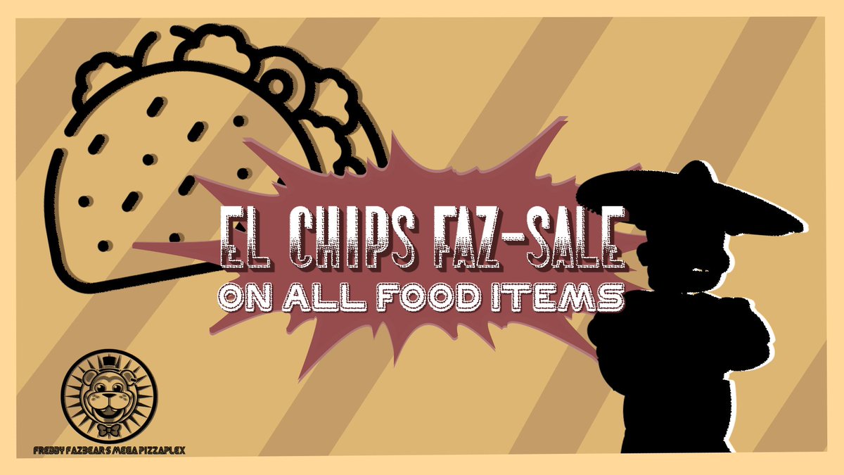 EL CHIPS IS HAVING A FAZ-SALE ON ALL FOOD ITEMS !✰🌮🌯

Get a 20% SALE on any MAIN MEAL for this limited time !

only from 13.04 to 16.04 !🐻

Get to munchin !
(sides and drinks are NOT included)