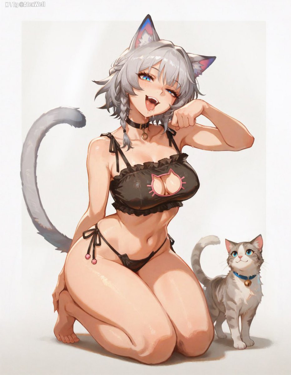 A1exWell's tweet photo. #Cipher #Cipherhsr #catgirl #catlingerie #hsr #HonkaiStarRail #nsfw #aiart #ai https://t.co/BZD8ouEtEe