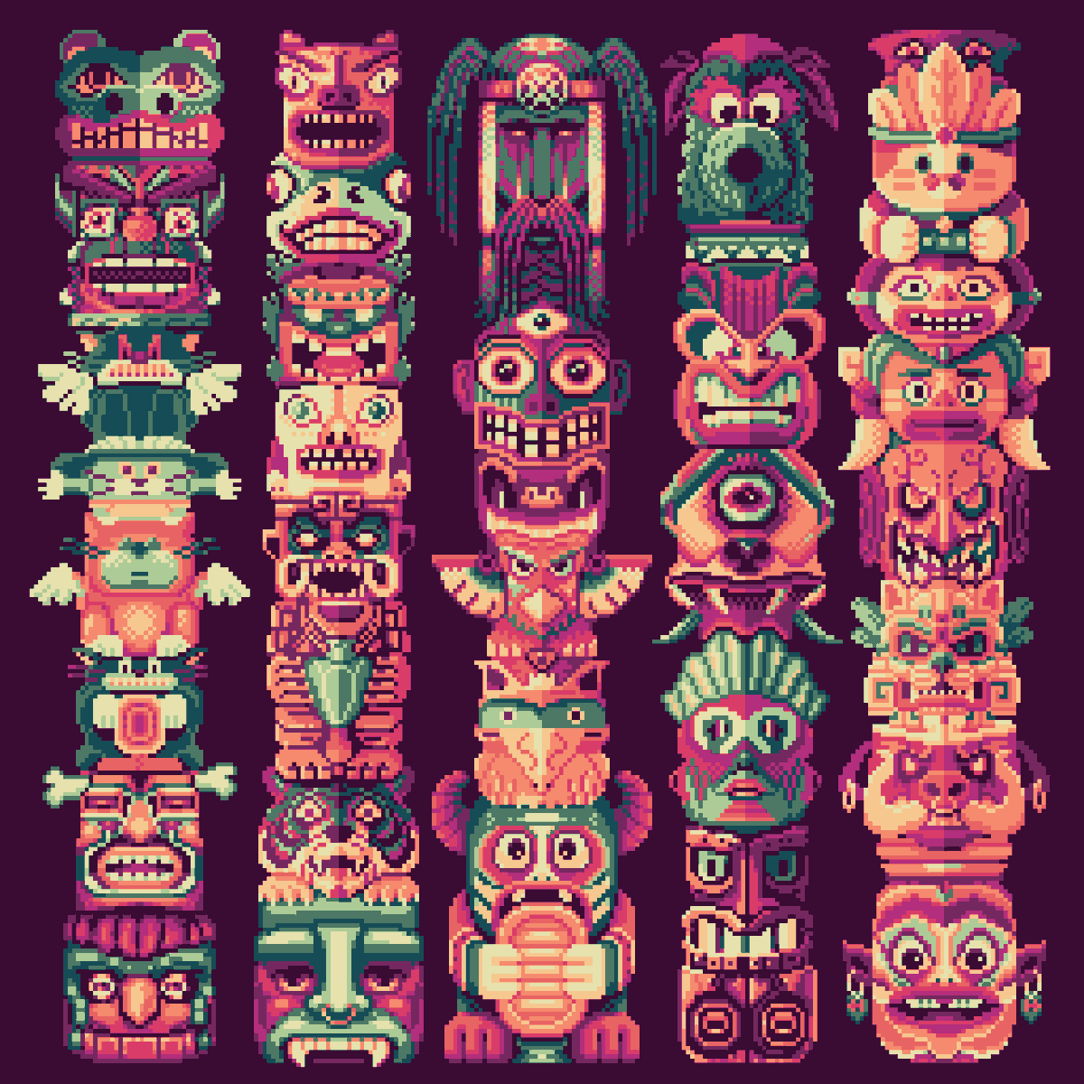 manytle's tweet photo. Day #612: Totems
My Totems yesterday and I drew @Daniela_ilustra 's Totem from her sketch too. 😻

Open Mint 14 Hours Left on @basepaint_xyz 
https://t.co/r1JVNwTR43 https://t.co/N0G0qXMeVN