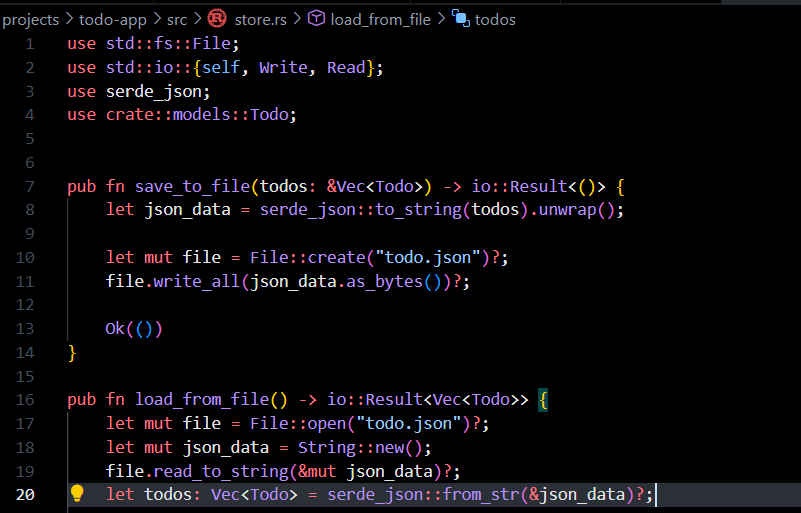 kayleecodez's tweet photo. practicing #RustLang with a TODO list app

added task deadlines, persistent storage with #serde JSON, and dynamic task status updates. 

implemented file I/O, error handling, and improved flow with pattern matching &amp; mutable borrows.

 #Rust #Programming https://t.co/pmOkLAKZzm