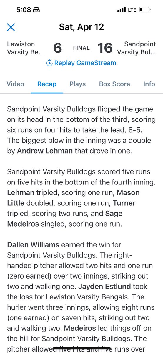 JesseTurner2025's tweet photo. Nice little recap from game changer #tripple #RBI #classof2025 https://t.co/lmHE32dfT1
