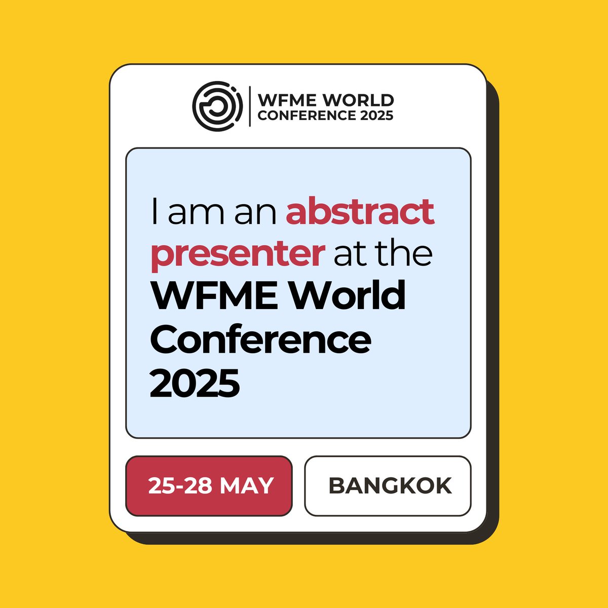 Excited to present under the research paper category at the World Federation of Medical Education (WFME) conference....