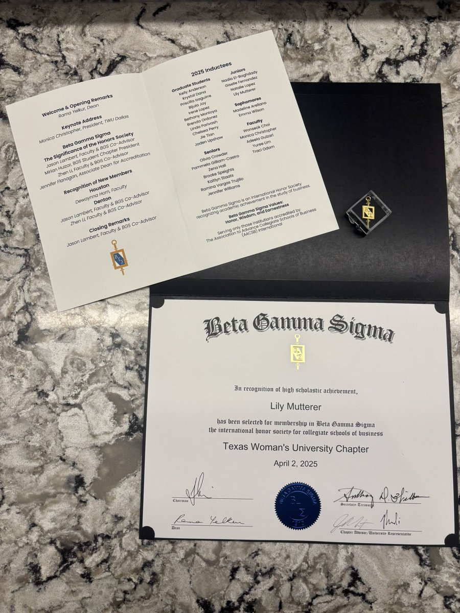 coachmutt's tweet photo. We are incredibly PROUD of Lily for being inducted into the Texas Woman's Beta Gamma Sigma Business Honor Society!  It was awesome to witness her hard work and dedication be rewarded, as she creates her OWN label!

#TWU
#BeYou
#CreateYourOwnPath https://t.co/OfUBFho46E