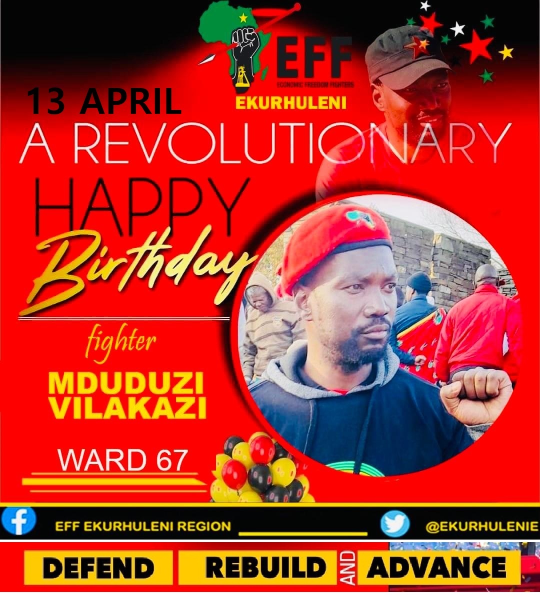 eff_67's tweet photo. Happy Revolutionary birthday 🎂 to the former Branch Secretary of WARD 67 https://t.co/rge6hdnrMa