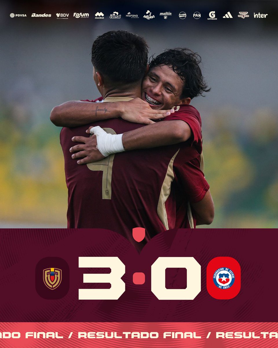 𝐔𝐍 𝐆𝐑𝐀𝐍 𝐅𝐈𝐍𝐀𝐋, 𝐕𝐈𝐍𝐎𝐓𝐈𝐍𝐓𝐎 🇻🇪

𝑽𝒆𝒏𝒆𝒛𝒖𝒆𝒍𝒂 3-0 Chile

𝑬𝒏 𝒆𝒍 𝒑𝒐𝒅𝒊𝒐 𝒅𝒆 𝑨𝒎𝒆́𝒓𝒊𝒄𝒂 🥉