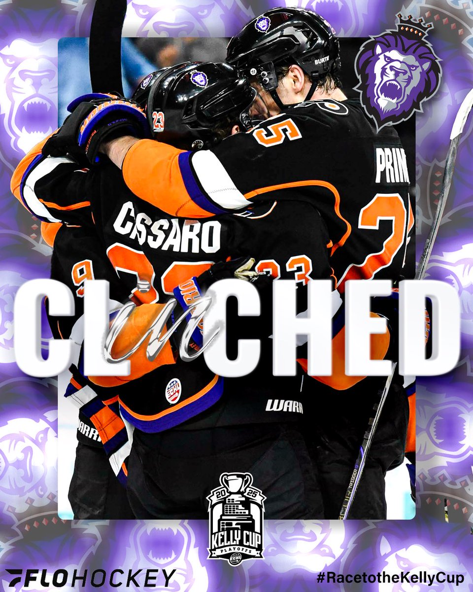 ECHL's tweet photo. ROYALTY HAS ARRIVED👑 The @ReadingRoyals have officially clinched their spot in the 2025 Kelly Cup Playoffs! 👏🏼#RacetotheKellyCup https://t.co/vsKryRobLo