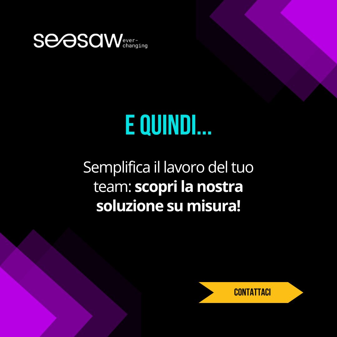 📞 Se ogni ordine richiede una chiamata, forse è ora di cambiare musica.
Con SeeSaw, la gestione è automatica, chiara e tracciabile.

Pronto a rivoluzionare il tuo modo di lavorare? Scrivici e scopri la soluzione perfetta per la tua azienda! 🚀