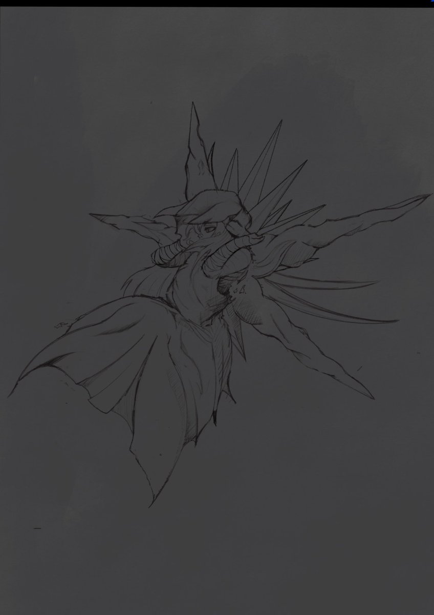 Lotusxciv's tweet photo. Eto sketch wip https://t.co/l2S9IjZisr