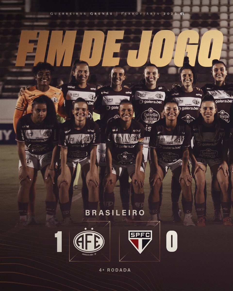guerreirasgrena's tweet photo. GUERREIRAS NA LIDERANÇA! 🚂💥
A Ferroviária venceu o São Paulo por 1 a 0, com gol de Micaelly, na Fonte Luminosa, e assumiu a primeira colocação no Brasileirão Feminino!
#GuerreirasGrenás #BRFeminino #AFExSPFC https://t.co/QRxBEqf24H