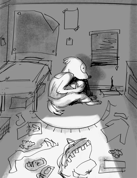 Messy bedroom 