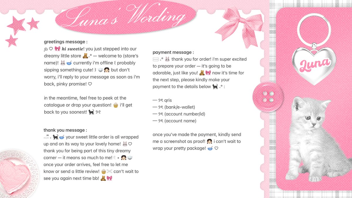 help repost please? thank you! ♡

luna’s lovely bundle is here! 🐰🎀 one ready stock wording bundles to make your profile extra cute . . <3 kindly look the ALT for prices! 👧🏻 don’t let them sit too long, sweetie . . 🫶🏻

#zonauang #zonajajan