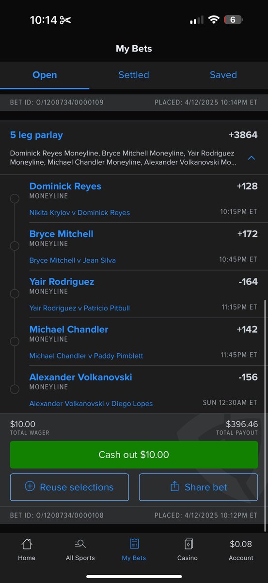 3nockout's tweet image. My picks for the card tonight boys 🫡