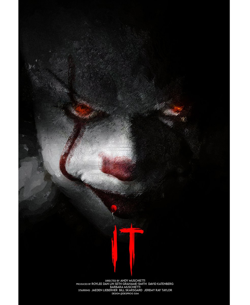 desprog_sum's tweet photo. Here's my alternative fan-made poster for IT (2017), created in Photoshop.
#PhotoshopArt #FanArt #ITMovie #HorrorPoster #Pennywise https://t.co/ijEUtua1bK
