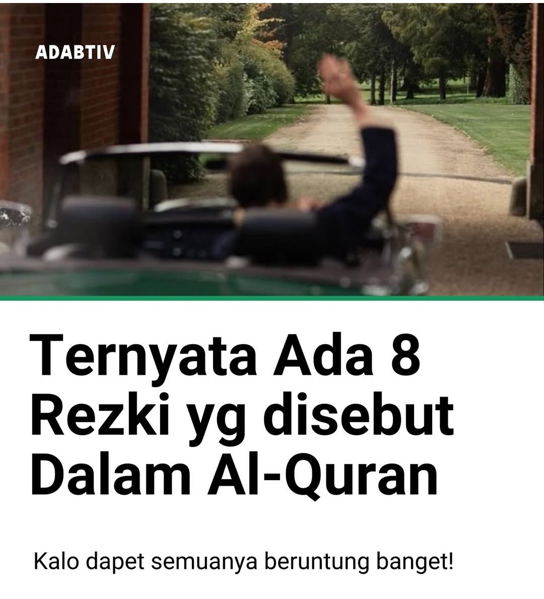 THREAD

Ternyata ada 8 rezeki yang disebut di dalam Al Qur'an