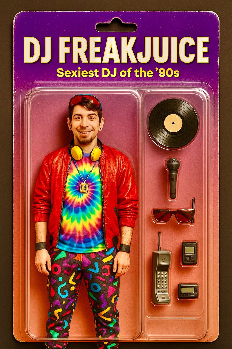 EvanKingShow's tweet photo. In 1999 @DJFreakjuice sold more action figures than Jar Jar Binks. #90s4Life #DJ #Freakjuice #ActionFigure https://t.co/0v9YZRxXTf