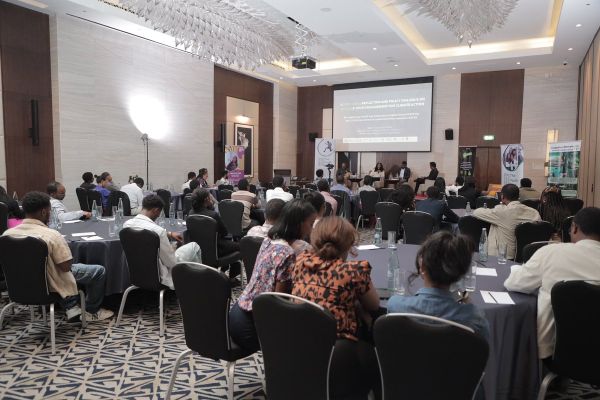 TheYouthPrint's tweet photo. Just wrapped up our #PostCOP29 HL Youth Dialogue on “Strengthening Youth-Led Advocacy for NDC 3.0 & COP30”!
We have reflected on #COP29, shared priorities, and co-drafted a powerful communiqué for #ClimateAction.
#YouthClimateAction #NDC3.0 #COP30 #ClimateJustice #EthiopianYouth https://t.co/Ago8GKbx7o
