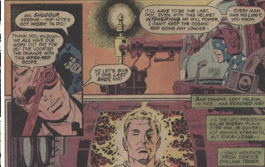 Earth1Earth2DC's tweet photo. Given that the #JusticeSociety had two doctors in their membership, they had state-of-the-art medical facilities backed by the knowledge of #DoctorFate &amp; #DoctorMidNite, as we learn on this episode of #JSApril!!! https://t.co/rodmWMOR1a https://t.co/l5LWqzXK5S