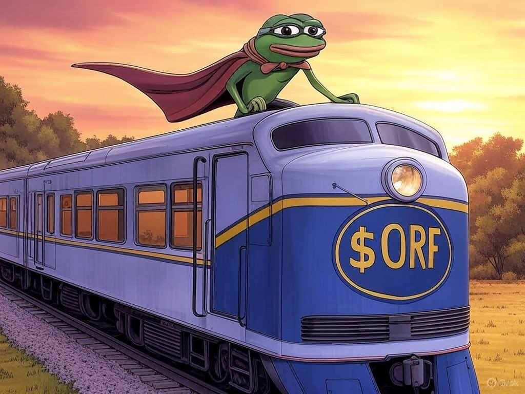 TripperKev's tweet photo. @ORFmemecoin I think of $ORF as a train, gaining momentum and making healthy retracements to onboard new passengers. But when it departs for good, I’d rather be all aboard with my bags packed. https://t.co/agS43VzHYP