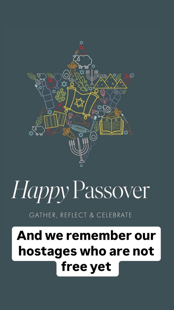 Happy Passover to those who celebrate. And we don’t forget the hostages who are not free. #ChagSameach #Passover #BringThemHome