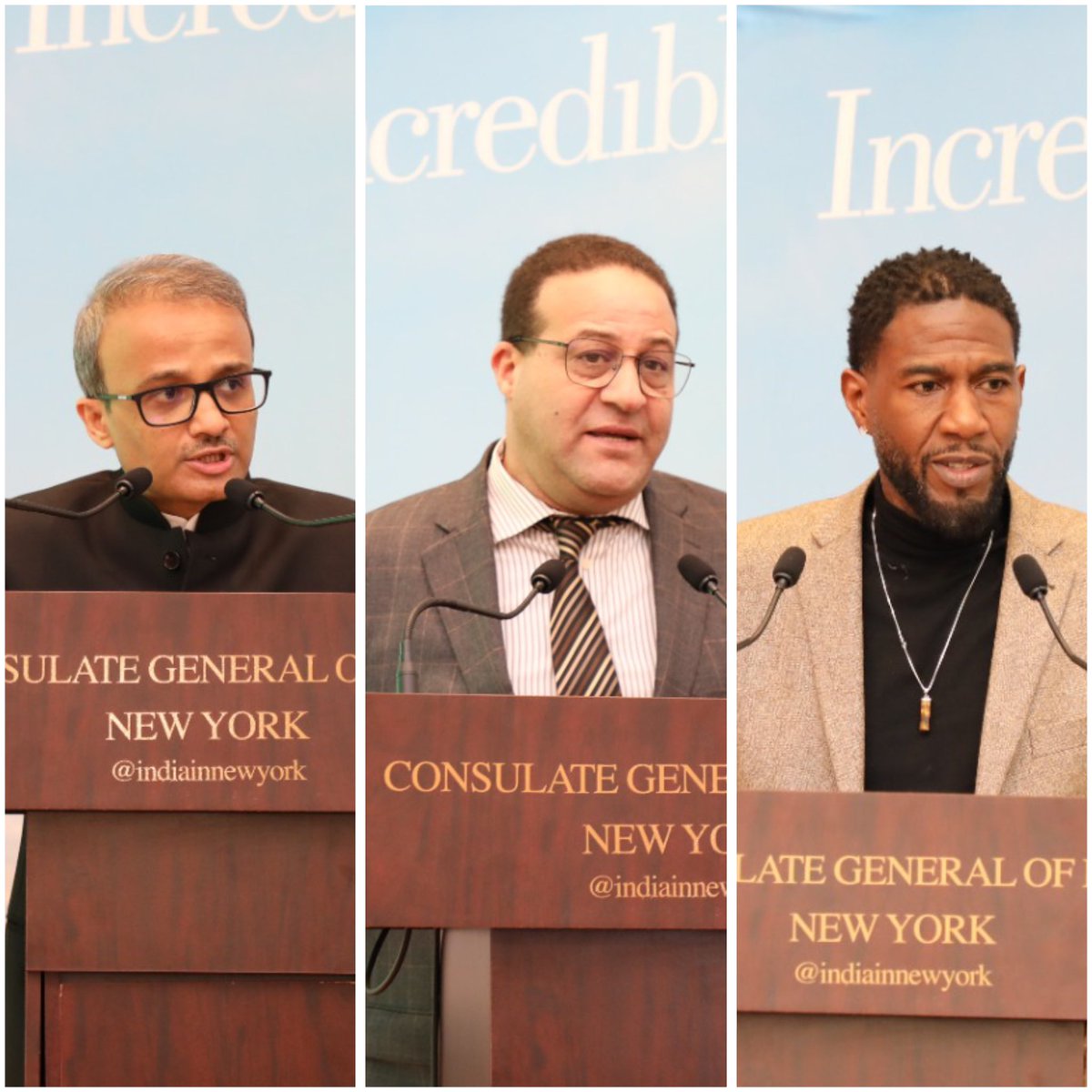 IndiainNewYork's tweet image. Celebrating the spirit of Eid with unity, gratitude, and joy!
@IndiainNewYork, in collaboration with the Indian Muslim community, hosted a vibrant #Eid celebration on April 12, 2025, featuring prayers, reflections on Ramadan, and insightful remarks by distinguished guests.

We…