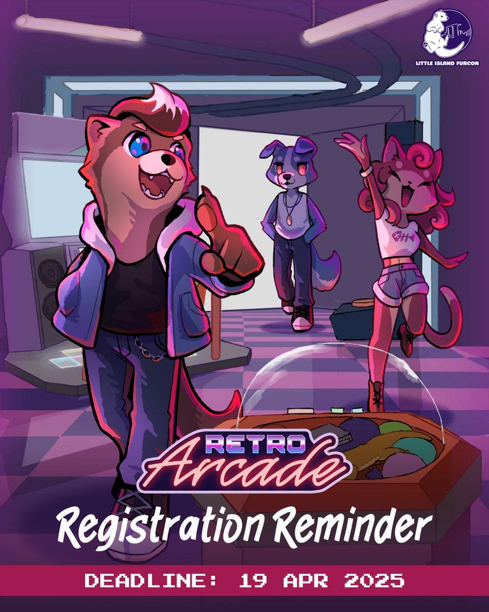 The countdown is on! ⏳Hurry and grab a ticket before registrations close on 19 April 2025! #LIFC2025

Secure your spot and come have an epic weekend with us on 14 and 15 June! 🕹️🎮 #LittleIslandFC

🎨: <a href="/crowiaa/">Mishi🦉 ➡️ AFACSF 2025</a> (Character), <a href="/Kalegoat1/">Kale</a> (Background)