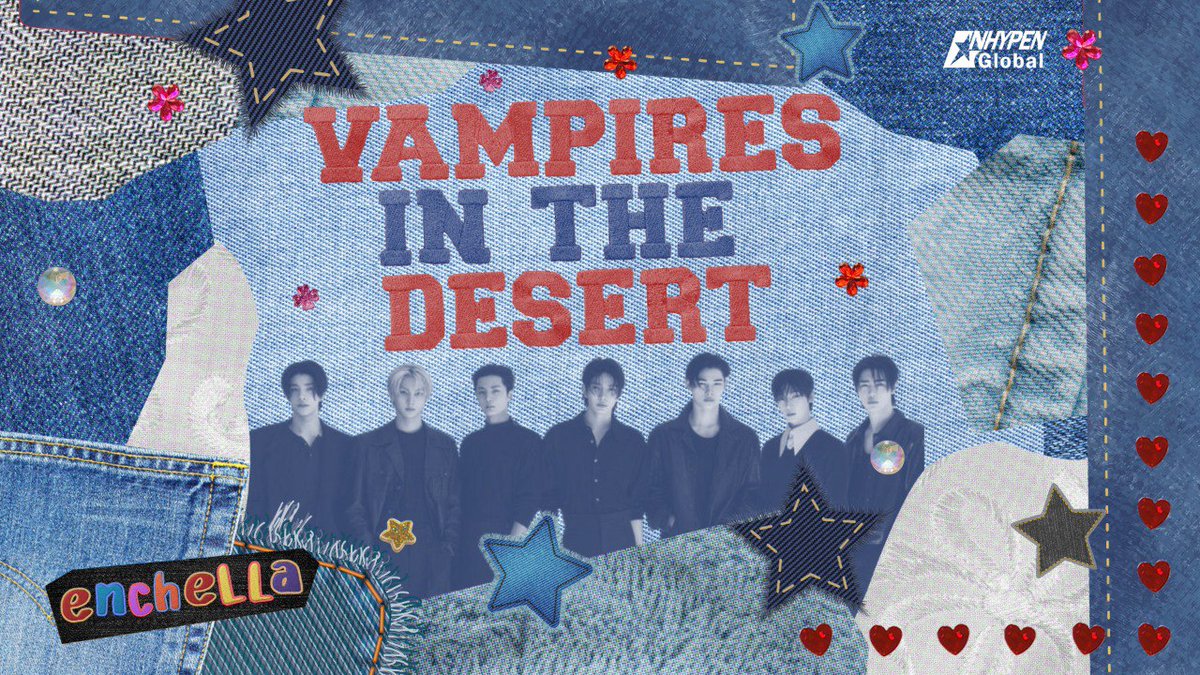 30 mins ’til our sevEN vampires rise on the Coachella stage.
ENGENEs from every corner of the world, let’s light up the night in crimson red and drop the tags.

🔒1K Replies &amp; RTs

VAMPIRES IN THE DESERT
#ENCHELLA #ENHYPEN #COACHELLA2025