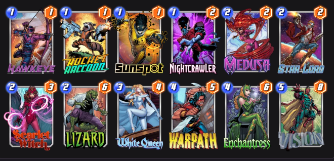 Mark5_O's tweet photo. While I'm not a huge Conquest player, I did manage to get my first Infinity ticket of the season using @iAmNerdDynamite 's Series 3 deck!

#MarvelSNAP https://t.co/Y02Fs803FN