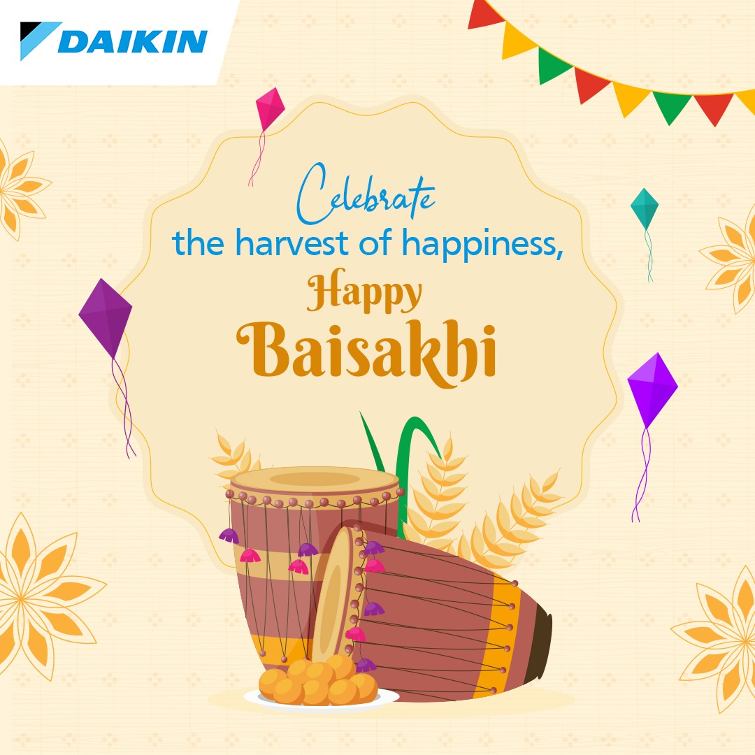 DaikinIndia's tweet photo. Share smiles and celebrate new beginnings.
Happy Baisakhi!
#Daikin #DaikinIndia #baisakhi #DaikinAC #InnovatingForChange #technology #InnovatingGoodness #airconditioning #care #SwitchOnCare #TheAirSpecialist https://t.co/KgQW4uQ273