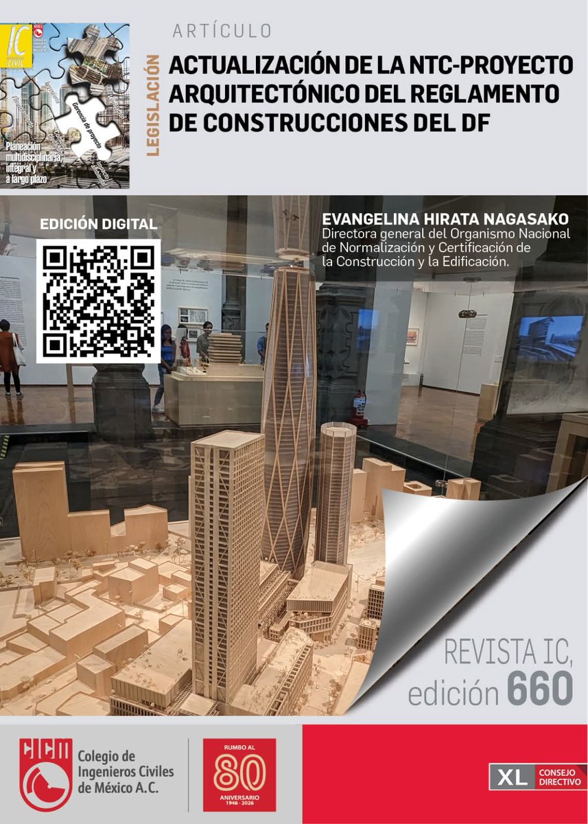 Colegio de Ingenieros Civiles de México, A. C. (@cicmoficial) on Twitter photo "ACTUALIZACIÓN DE LA NTC-PROYECTO ARQUITECTÓNICO DEL REGLAMENTO DE CONSTRUCCIONES DEL DF".
Un artículo de Evangelina Hirata Nagasako, directora general del <a href="/ONNCCE/">ONNCCE, S.C.</a>
¡Ya está disponible en línea! cicm.org.mx/revista-ingeni… "ACTUALIZACIÓN DE LA NTC-PROYECTO ARQUITECTÓNICO DEL REGLAMENTO DE CONSTRUCCIONES DEL DF".
Un artículo de Evangelina Hirata Nagasako, directora general del <a href="/ONNCCE/">ONNCCE, S.C.</a>
¡Ya está disponible en línea! cicm.org.mx/revista-ingeni…