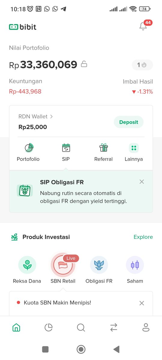 glidermellow's tweet photo. @tanyakanrl Alhamdullilah nder, saya diumur 35 tahun dengan konsisten nabung setiap bulan, baru kekumpul segini. Walaupun main saham jg lg minus 50% . Tp pasar uang &amp; obligasi up terus. Walaupun return per hari kecil tp kalo konsisten nabung jadi banyak kok hehehe https://t.co/BXr6sa47hN