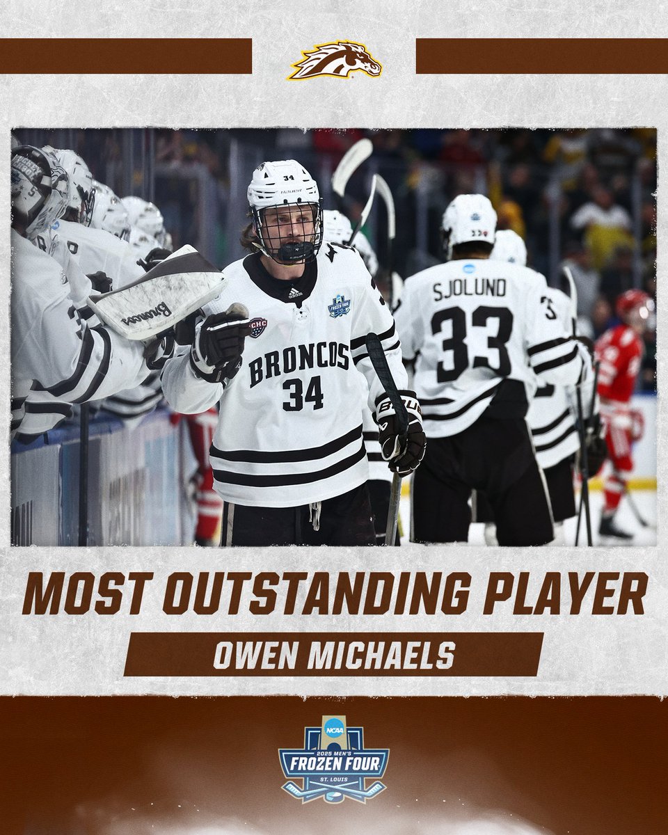 NCAA Ice Hockey (@ncaaicehockey) on Twitter photo Your Most Outstanding Player of the #MFrozenFour is...<a href="/michaels_owen/">owen michaels</a> 🏒🚨
#MFrozenFour x <a href="/WMUHockey/">WMU Hockey</a> Your Most Outstanding Player of the #MFrozenFour is...<a href="/michaels_owen/">owen michaels</a> 🏒🚨
#MFrozenFour x <a href="/WMUHockey/">WMU Hockey</a>