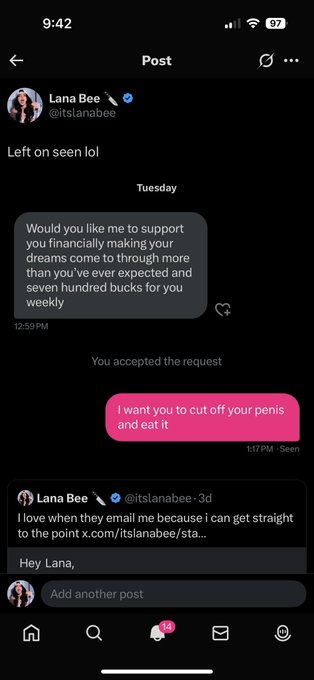 Watch Lana Bee 🔪 GSCP*'s leaked NSFW photo on TwXstars