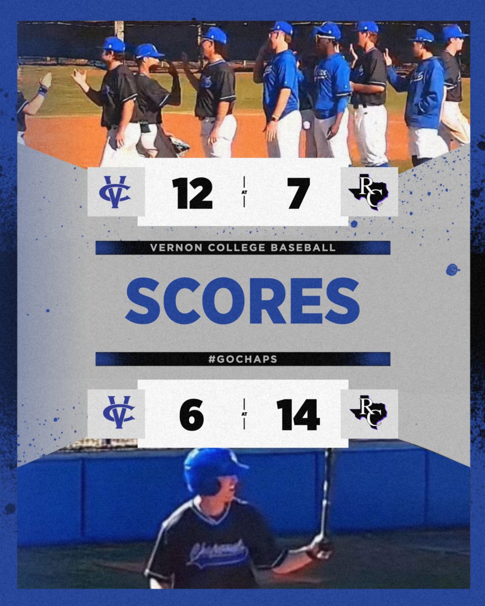 Vernon College Baseball (@vernon_baseball) on Twitter photo Chaps win gm 1 today to split the day and the series. Improve to 27-17 on the year and 11-9 in conference.
@IrvLeonard 4/7, 2B, HR, 3 RBI, 2 R
<a href="/realjoeyduran4/">Joey Duran</a> 4/7, 2B, HR, 5 RBI, 3 R
<a href="/jorgeolivera_2/">Jorge Olivera</a> 3/7, HR Chaps win gm 1 today to split the day and the series. Improve to 27-17 on the year and 11-9 in conference.
@IrvLeonard 4/7, 2B, HR, 3 RBI, 2 R
<a href="/realjoeyduran4/">Joey Duran</a> 4/7, 2B, HR, 5 RBI, 3 R
<a href="/jorgeolivera_2/">Jorge Olivera</a> 3/7, HR