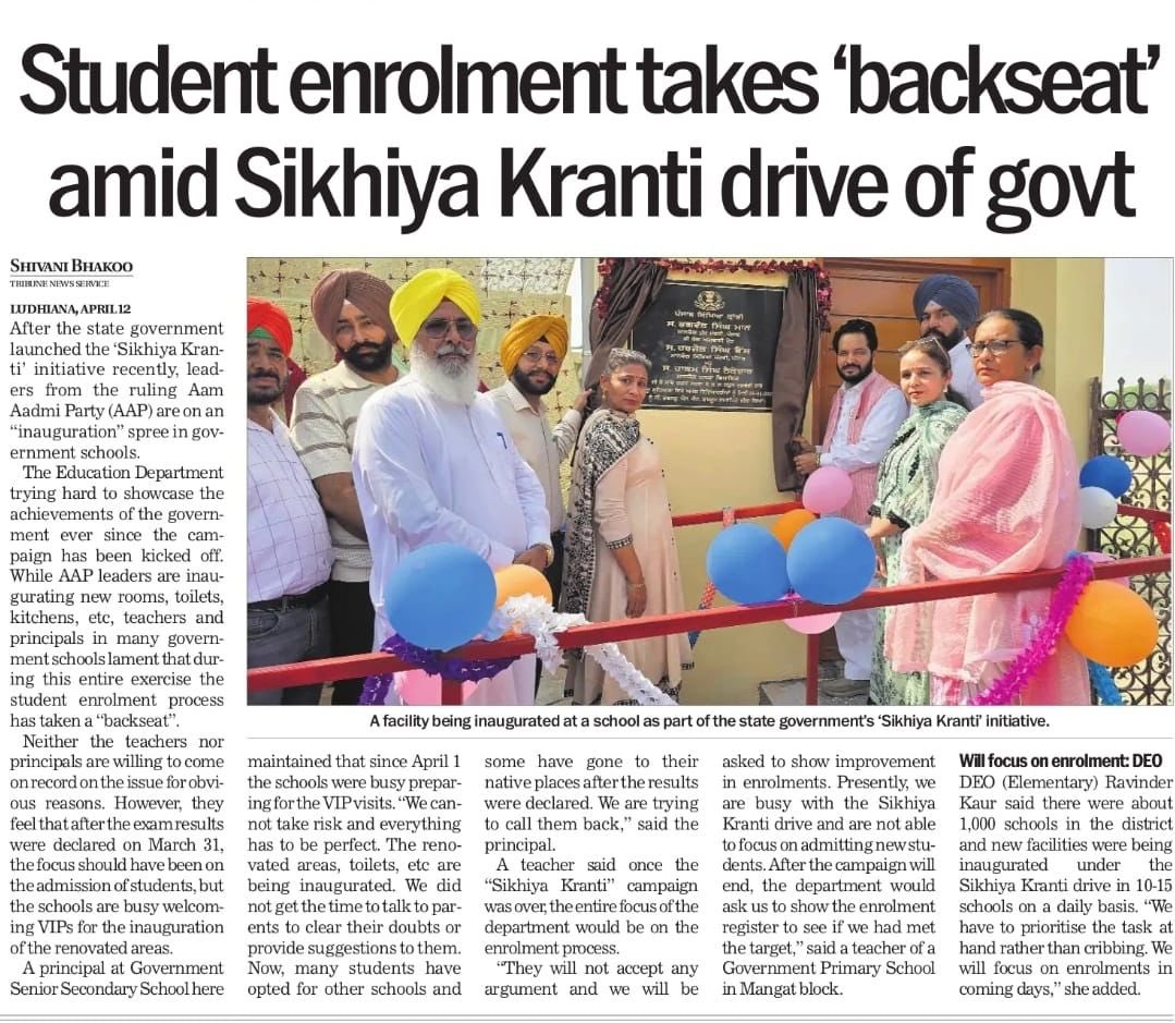 kahlonjaskaran's tweet photo. AAP’s Sikhya Kranti = Zero focus on students, 100% focus on VIP show-offs!
Classrooms empty, egos full.
For AAP, education is just a prop for headlines!
#Punjab #EducationBetrayed #AAPFails
@harjotbains https://t.co/StNxEJXGlt