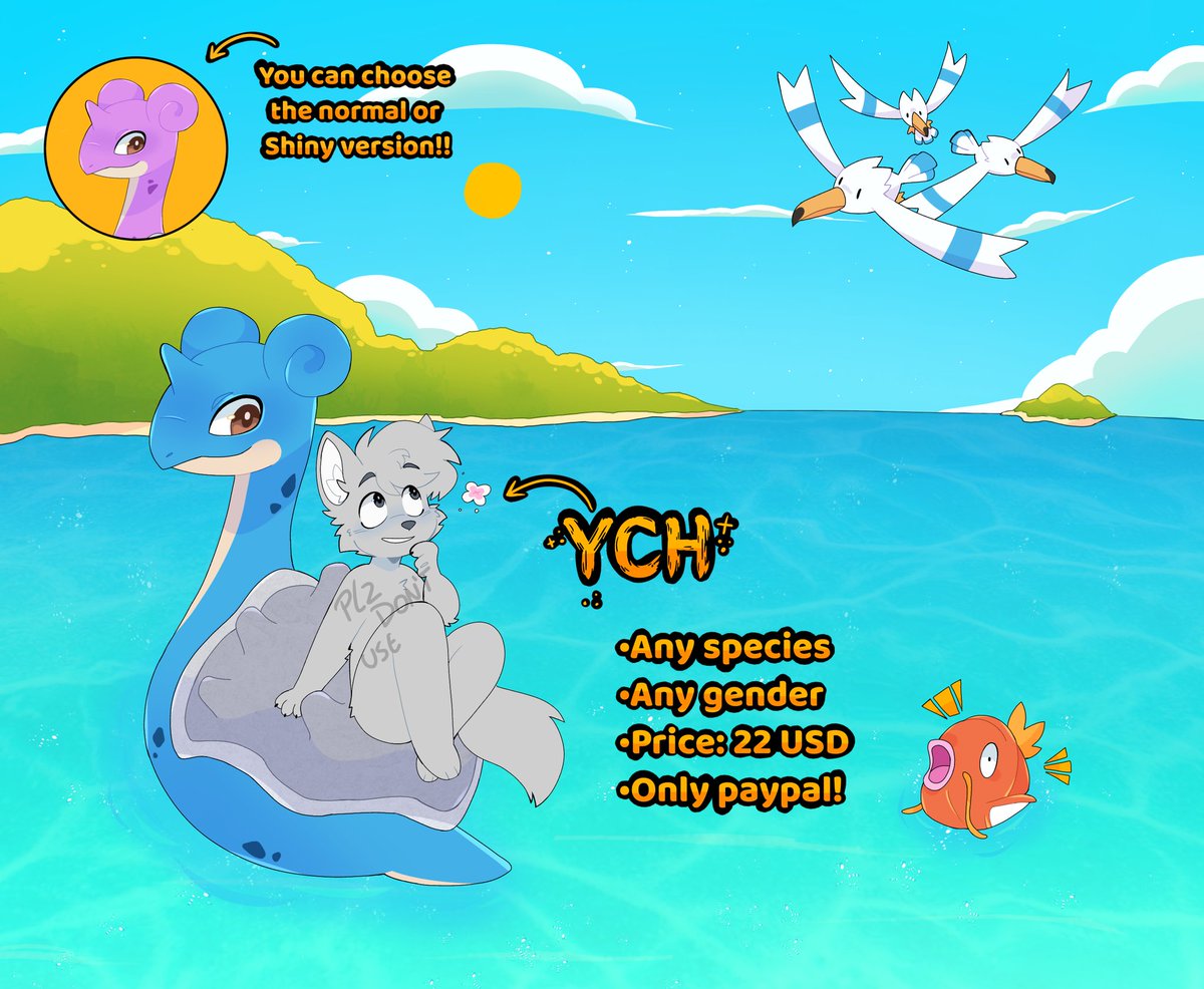 ✨️Pokemon YCH (22 USD)✨️

•Any species
•Any gender
•I can change the expression if you have another one in mind!
•Only paypal!!

It takes about 3 days to 1 week to get it ready! Please send me a message if you are interested

#YCH #furryarts #Commission #Pokemon #furry