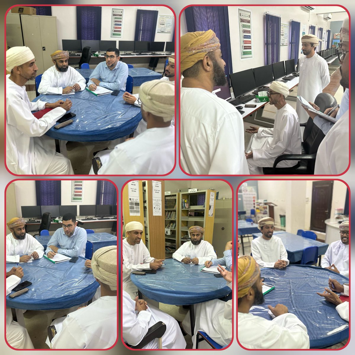 ورشة تدريبية نفذها المشرف مقبول العجمي حول توظيف اسئلة الامتحانات النهائية في الموقف الصفي بحضور معلمي الدراسات الاجتماعية