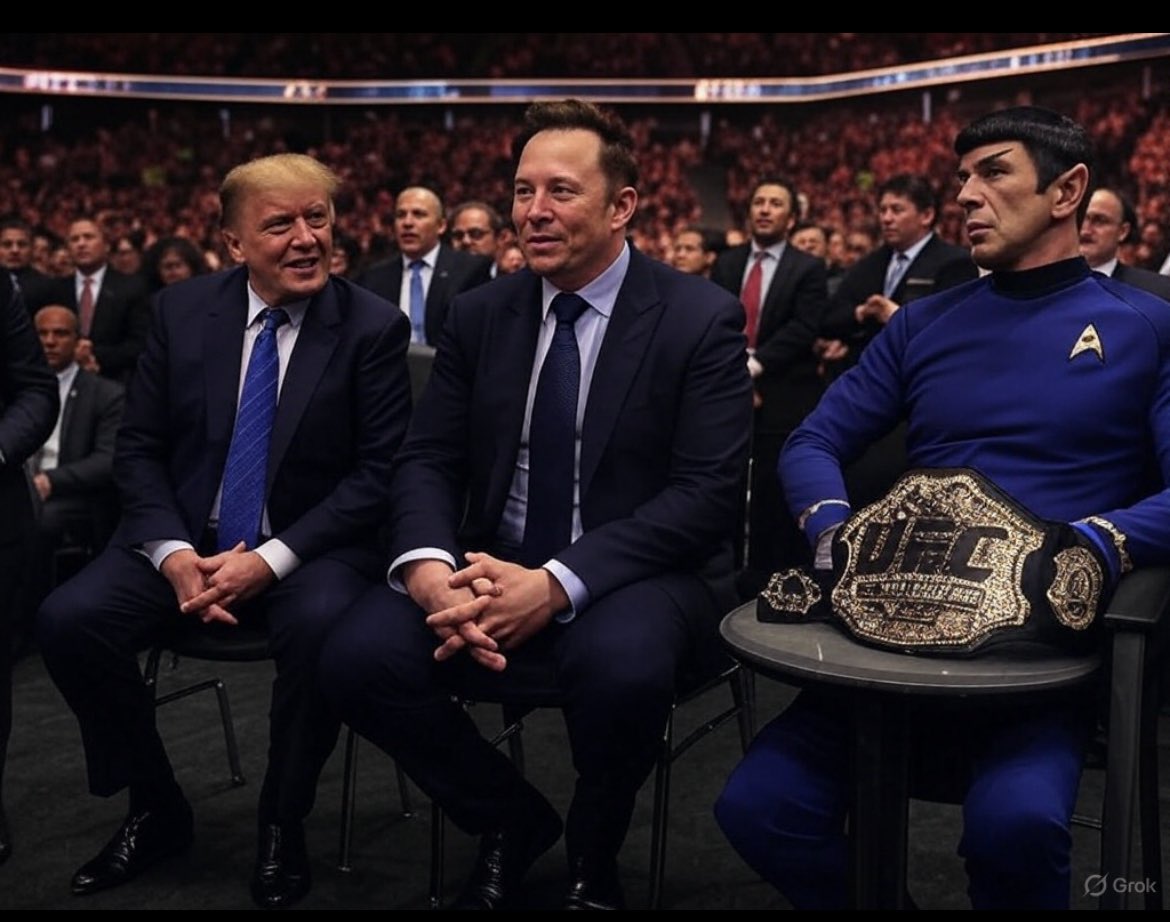 MrSpockApe's tweet photo. President Donald Trump.
Elon Musk.
His son X.
AND MR. SPOCK…
all at UFC 314?!

COINCIDENCE? I THINK NOT.

They weren’t there just for the punches and takedowns.
They came to witness the next champion of the digital economy… 𝛑 Coin.

Trump leaned over and said,
“We’re gonna knock out inflation, folks. Believe me.”

Elon smirked and told his son,
“That’s not just a fight, that’s Pi in motion.”

And Mr. Spock?
He simply raised an eyebrow and said:
“Fascinating… the odds of Pi reaching $314 have just increased exponentially.”

While the world watched fighters,
the universe aligned for the rise of a true decentralized legend.

So if you’re still sleeping on Pi,
just know the signs are everywhere…

Trump is back.
Elon’s watching.
Spock approves.

𝛑 to $314? Engage.🖖🏼🚀🚀🚀

#PiNetwork #UFC314 #Trump #ElonMusk #MrSpock #CryptoLogic #314ToTheMoon #PioneerStrong #LiveLongAndMine @PiCoreTeam @nkokkalis @Chengdiao @elonmusk