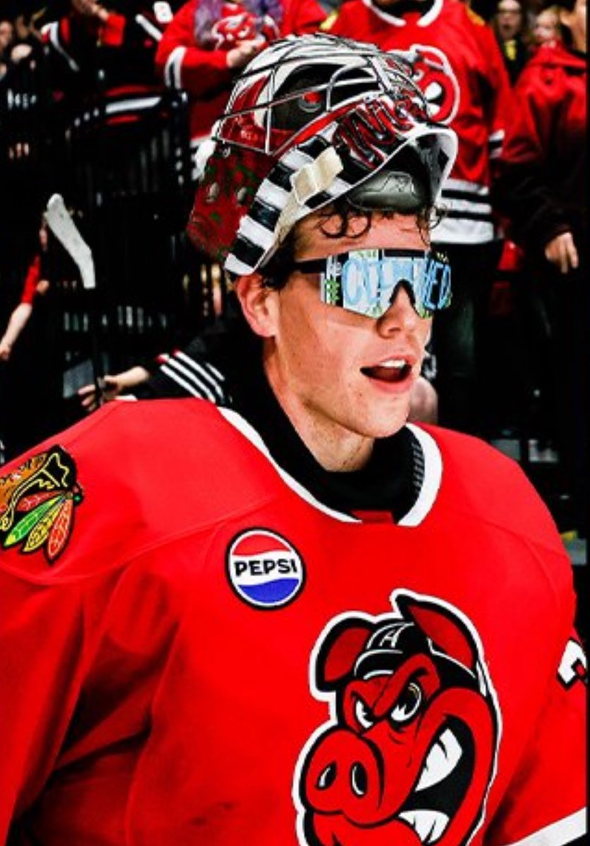 haddychi's tweet photo. #Blackhawks  prospect Drew Commesso last 14 games:

1.91 GAA
.938 SV %
3 Shutouts

IceHogs are playoff bound🔥 https://t.co/409oUMGOmM
