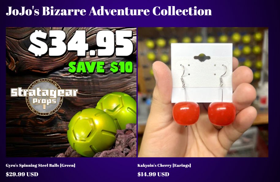 StrataGear's tweet photo. Have You Heard? STEEL BALL RUN IS REAL!!!!

Get Your Steel Ball $5 OFF!

#JoJosBizarreAdventure #smallbuisness #anime #steelballrun https://t.co/k4oBPHC8z7