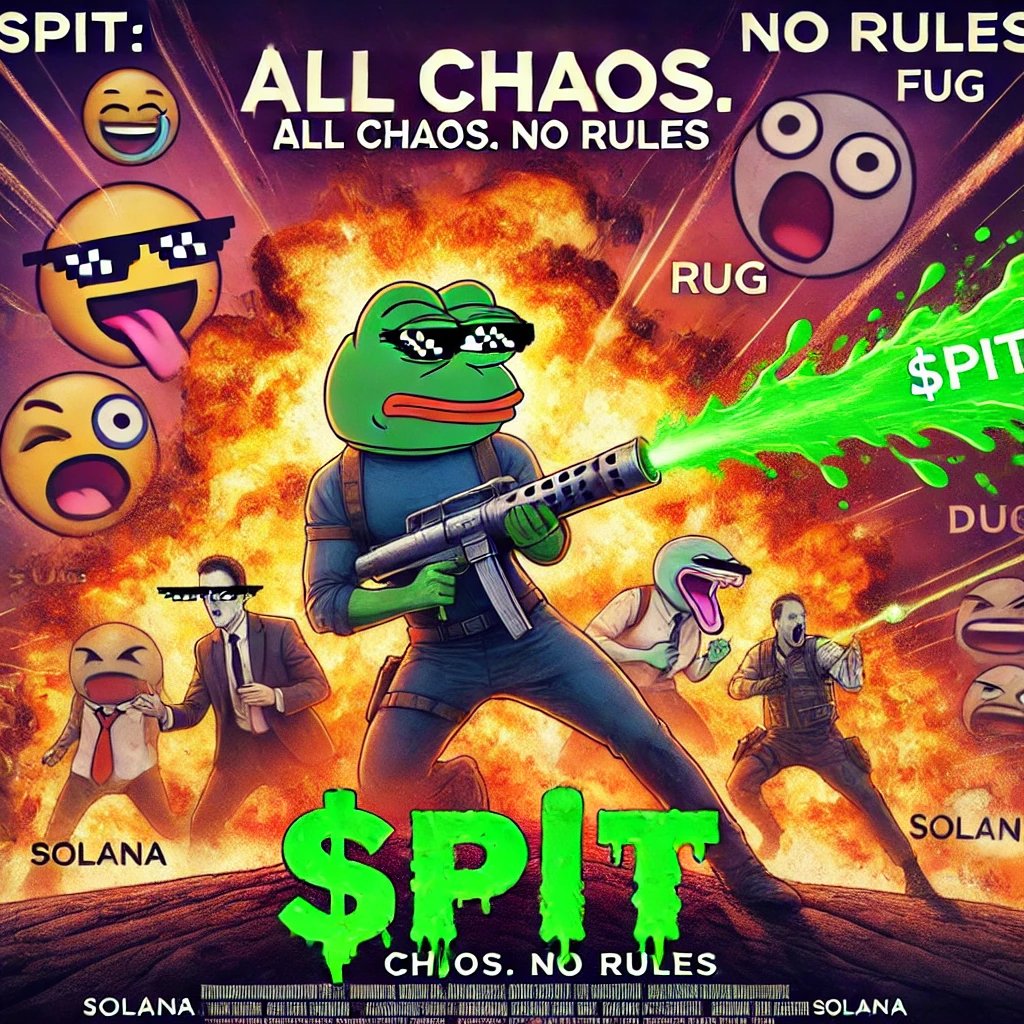 Spitmeme_coin's tweet photo. SPIT doesnβt follow rules.
It writes the meme manual in slime.
All chaos. No rules.
#SPIT #FUDKiller #CryptoAction #OnlyTheWetSurvive #PumpFun #SPITArmy #Solana #MemeCoinMadness https://t.co/t9Ui0wprxR