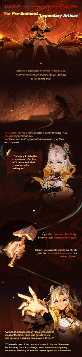 GenshinImpact's tweet photo. Someone has to shoulder the responsibility of telling stories, right? | Notes on Xilonen

Hello, Traveler! Here are some notes about the Name Engraver of the Nanatzcayan, Xilonen. Let's check them out together!

See more details here: https://t.co/iIR2mXBdjB

#GenshinImpact https://t.co/XkUV8pLPfh