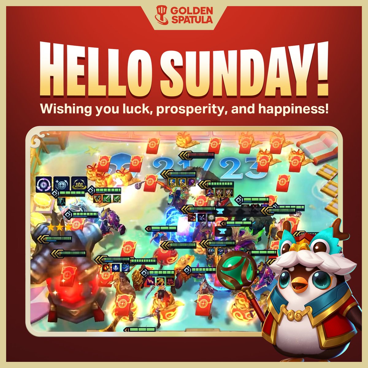 goldenspatula's tweet photo. How’s your Sunday going?
Wishing you luck, prosperity, and happiness! ✨
Play Golden Spatula now—Up! Up! Win!
👉 https://t.co/EFvRUxcggq
#GoldenSpatula #LetsGoldenSpatula #FortuneInGS #GoldenSpatula4fun https://t.co/D0wD4Lkmwg