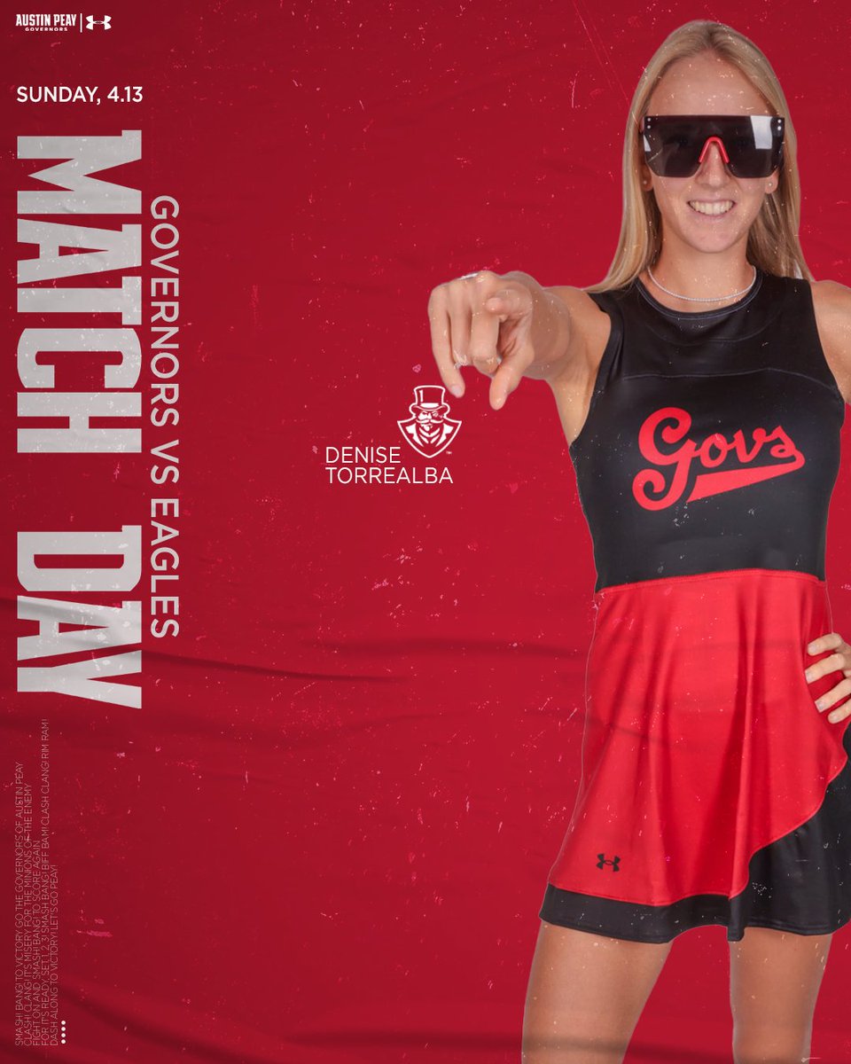 𝗥𝗘𝗚𝗨𝗟𝗔𝗥 𝗦𝗭𝗡 𝗙𝗜𝗡𝗔𝗟𝗘🎩🎾

🆚 Florida Gulf Coast
🕘 9 a.m. (CT)
📍 Fort Myers, Florida

#LetsGoPeay